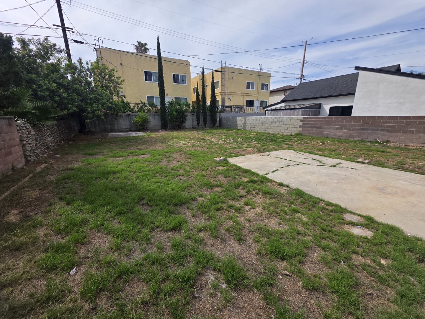 Rear yard wide view