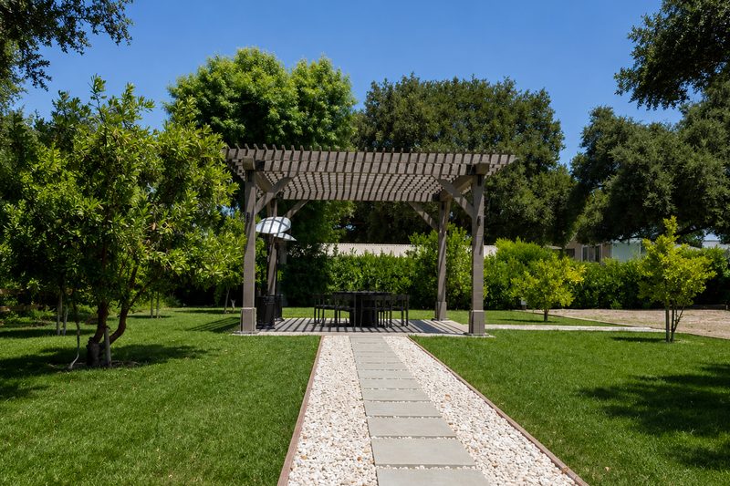 Pergola walk in the third rear yard