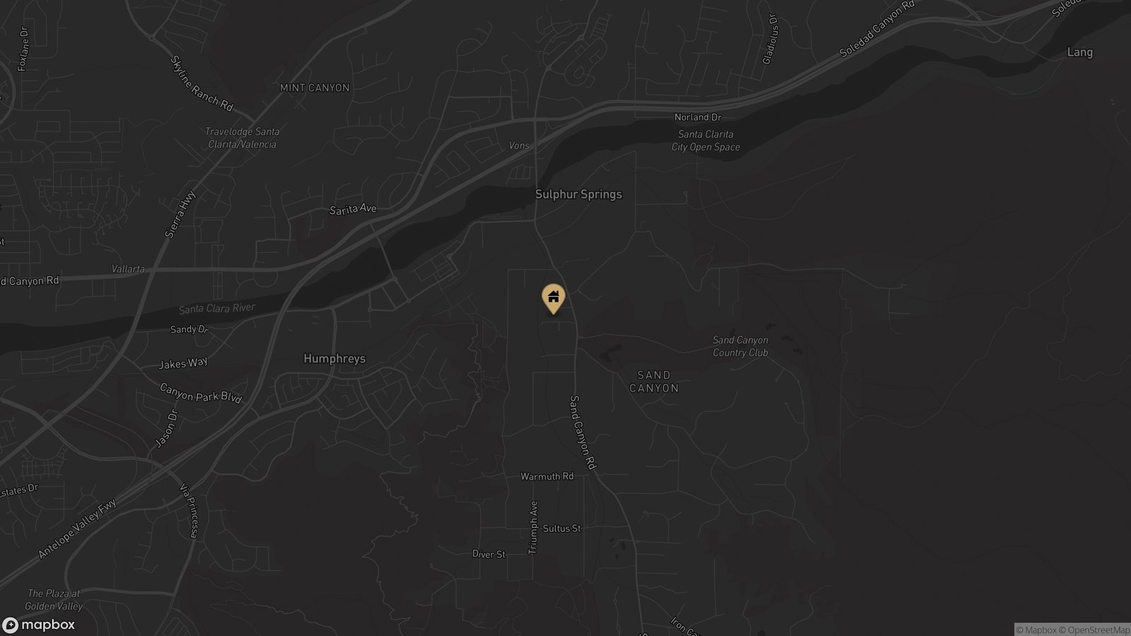 Map of the property location at 27821 Sand Canyon Road in Canyon Country, California