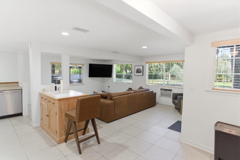 Open floor plan from the dining area